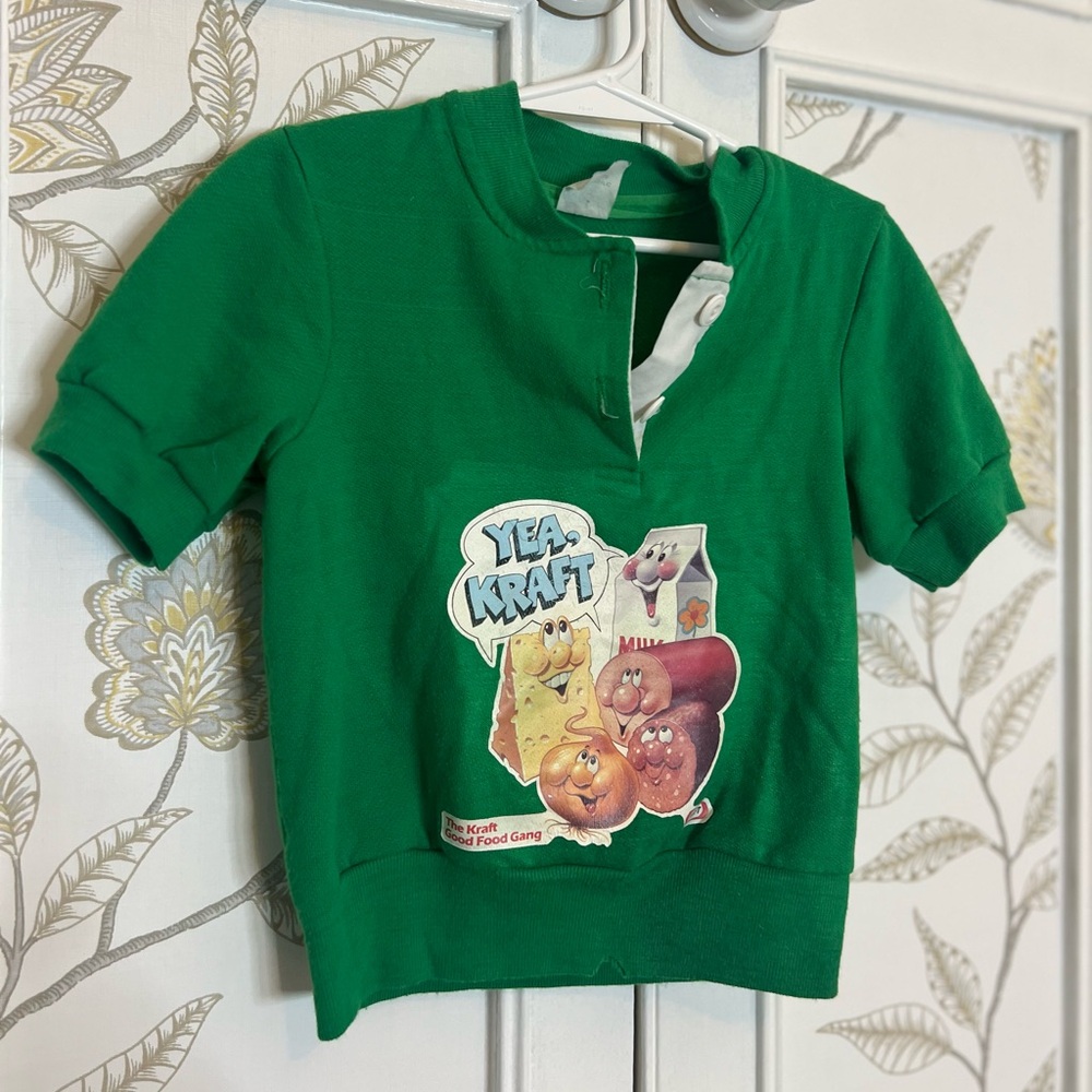 Vintage Sears Kraft Food Green Kids Shirt with Fun Graphic